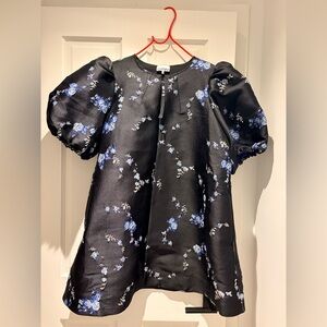 Ganni Black and Blue Floral Dress